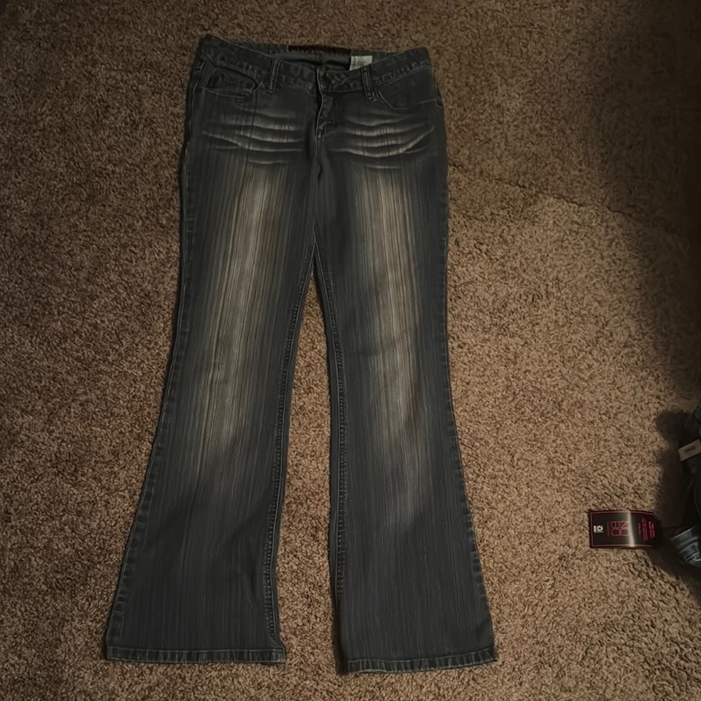 Mudd Women's Flare Jeans - Dark Gray